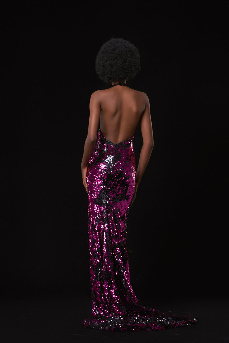 Váy dạ hội sequin tím hoàng hôn