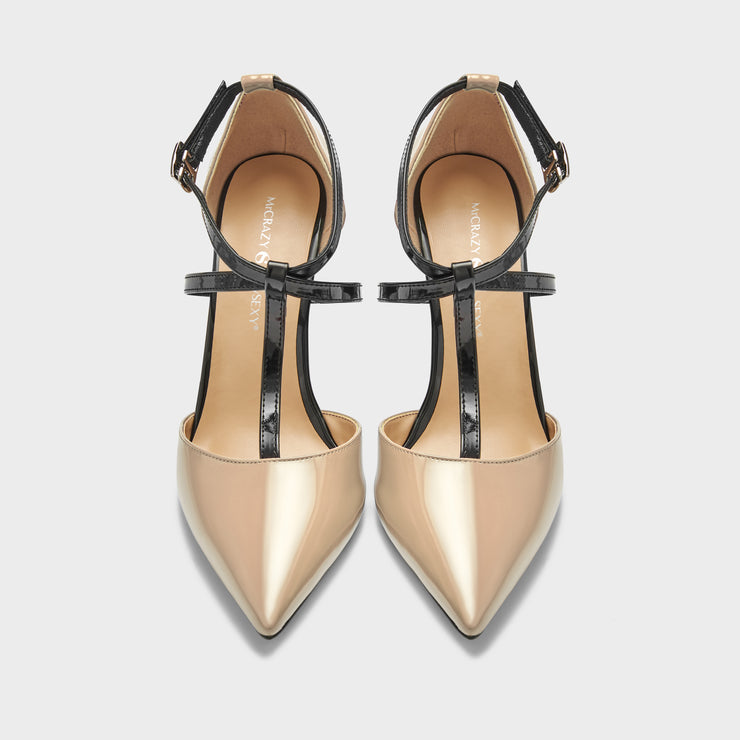 Giày cao gót quai chữ D dành cho nữ - Màu nude