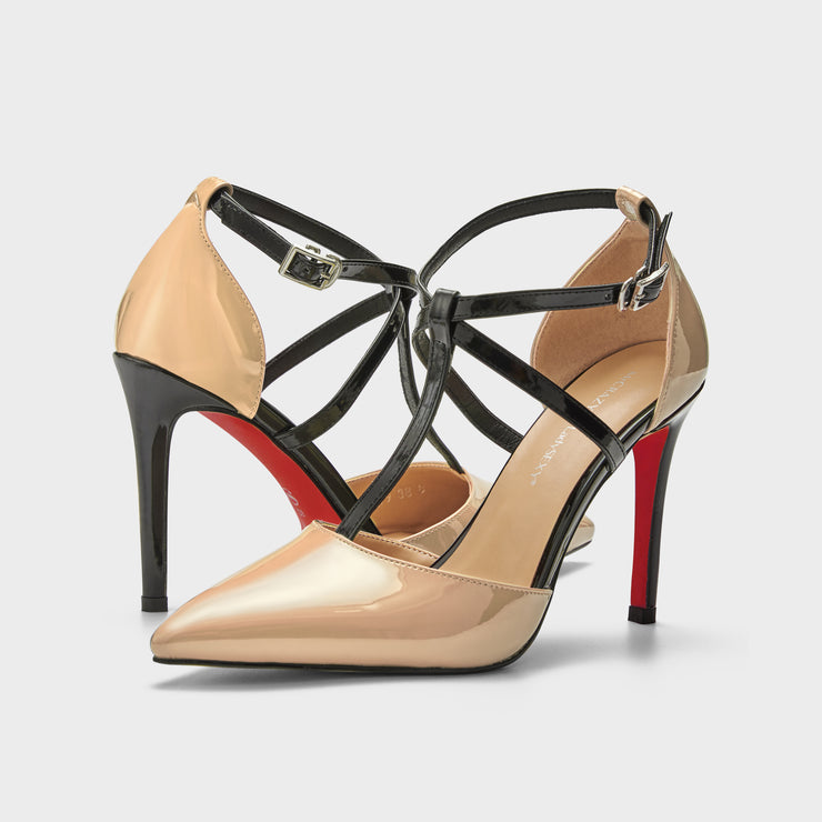Giày cao gót quai chữ D dành cho nữ - Màu nude