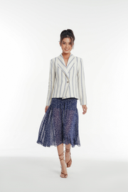 Áo khoác vải lanh mềm sọc Stella