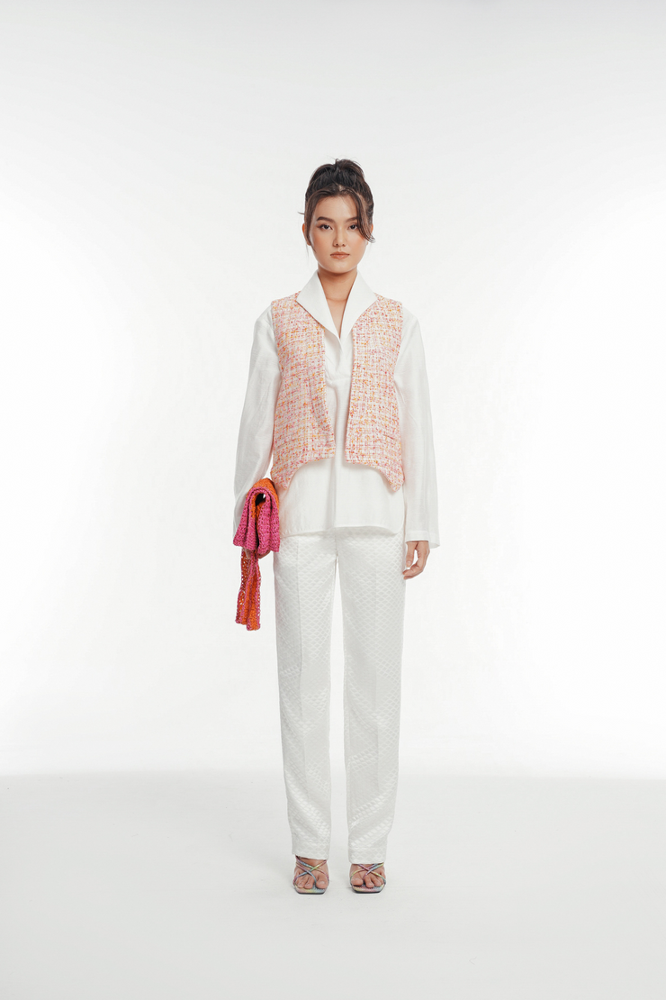 Áo gile Charlotte Tweed - Pinky Sweet