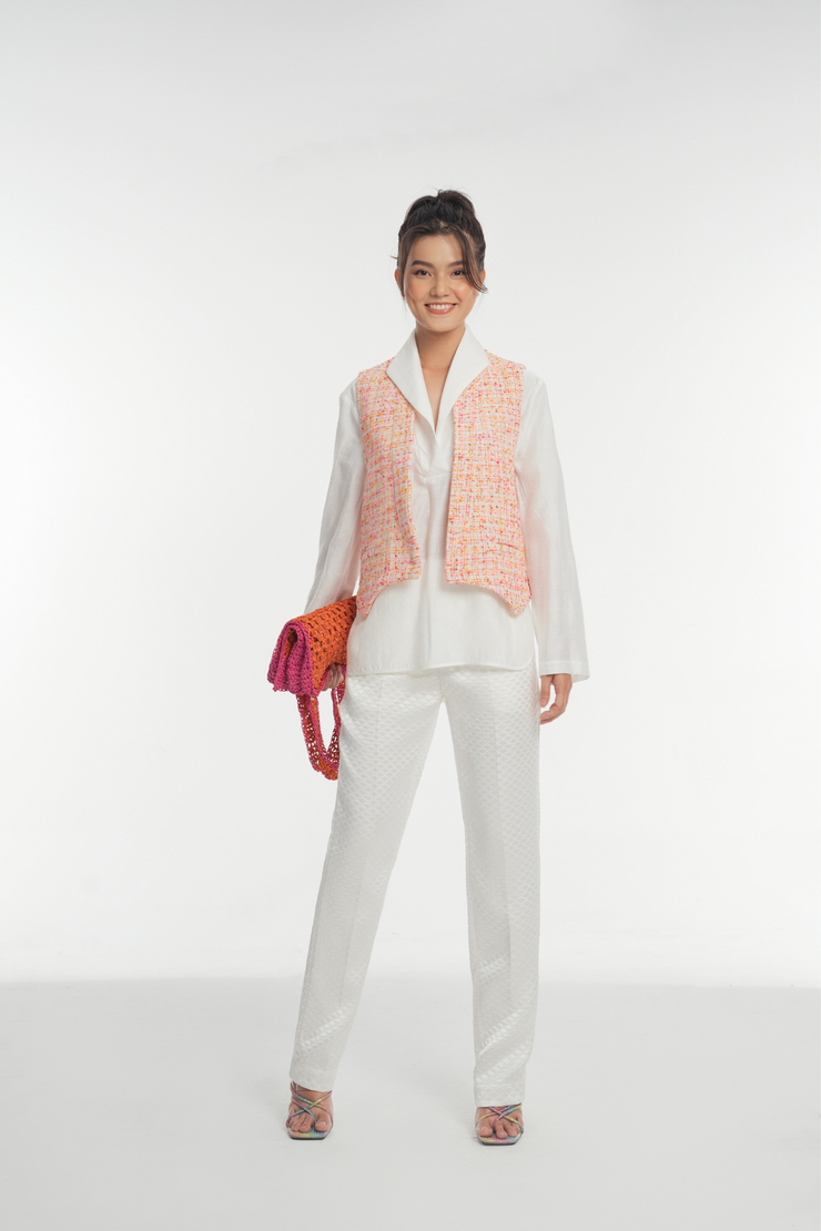 Áo gile Charlotte Tweed - Pinky Sweet