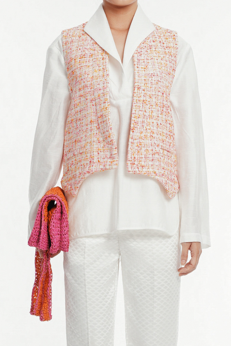 Áo gile Charlotte Tweed - Pinky Sweet