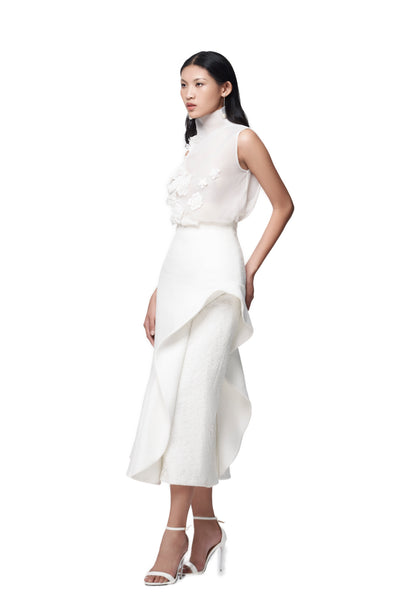 White Wild Petal Skirt