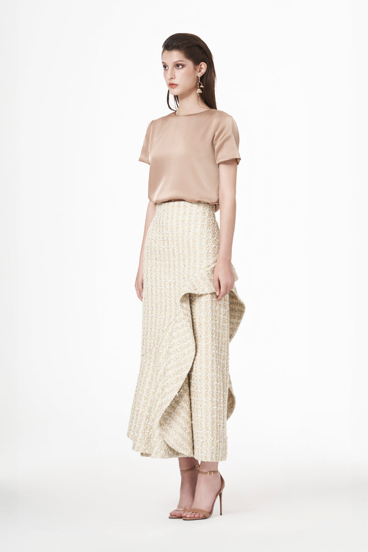 Tweed Draped Skirt