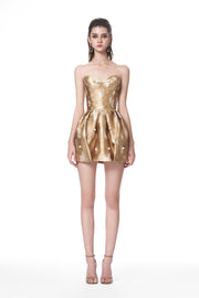 Gilded Gemwood Mini Dress