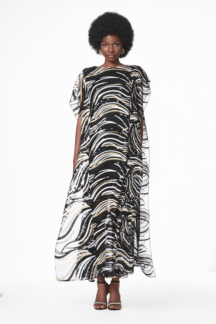 Zebra Elegance Striped Gown