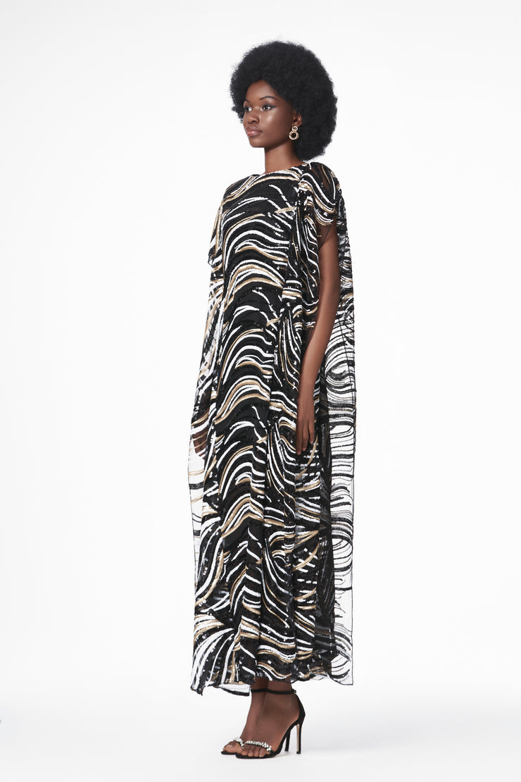 Zebra Elegance Striped Gown