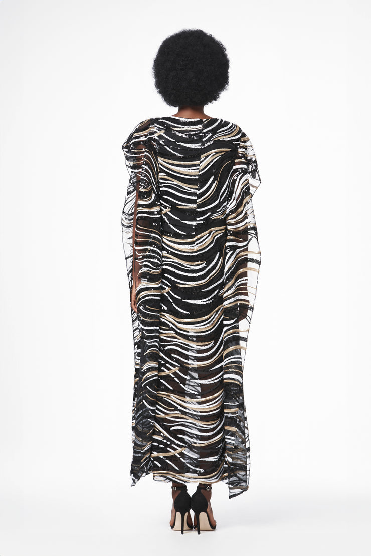 Zebra Elegance Striped Gown