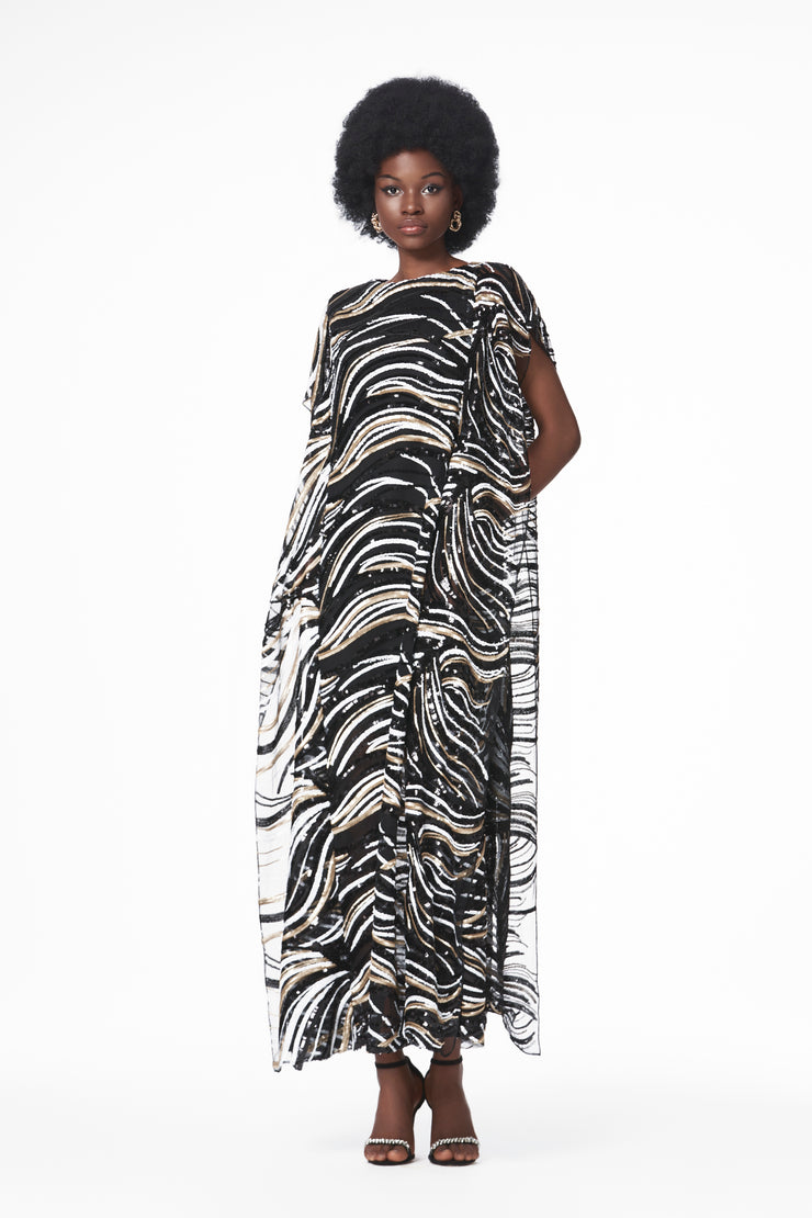 Zebra Elegance Striped Gown