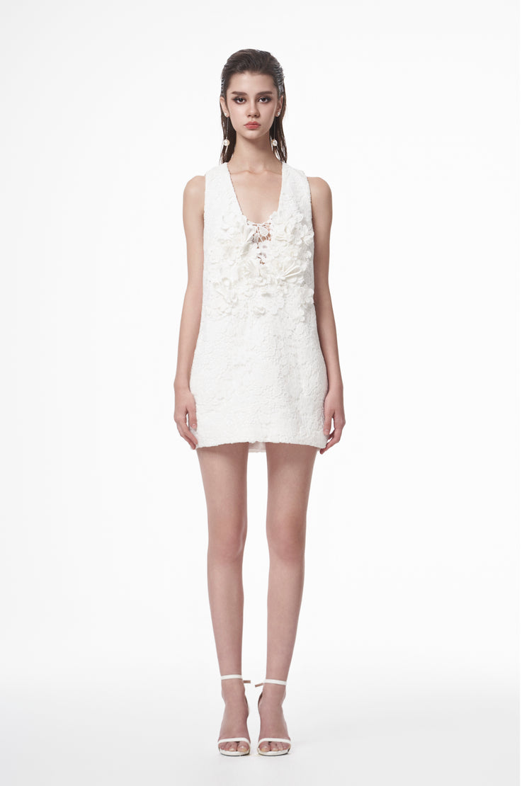 White Wild Orchid Dress