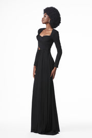 Safari Sexy Black Maxi Dress