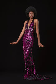 Purple Nightfall Sequin Gown