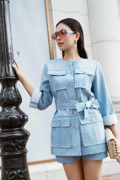 Dusty Blue Denim Short