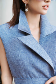 Blue Sleeveless Blazer