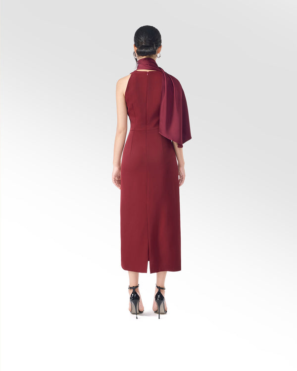 BURGUNDY ROSE DRESS