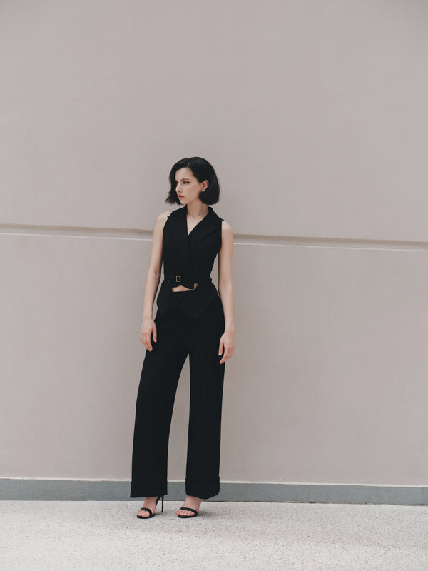 Quần xếp ly màu đen Black Muse