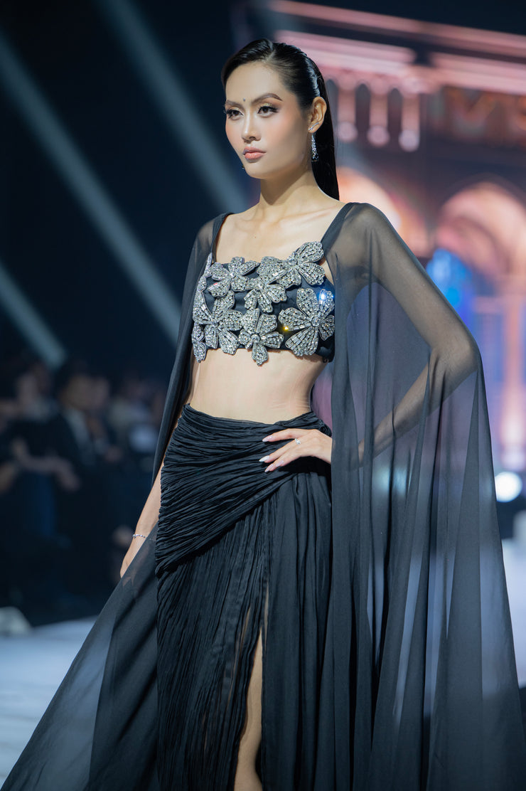 Dark Ice Bralette With Cape