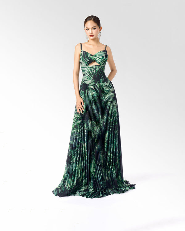 TROPICAL PLEAT DRESS