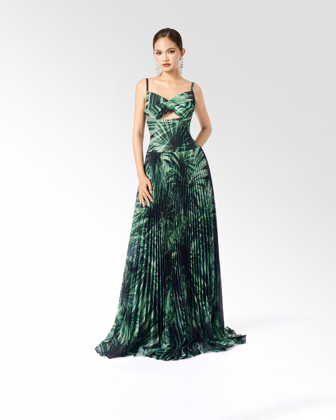 TROPICAL PLEAT DRESS