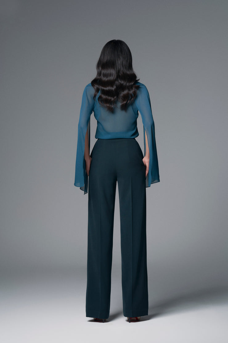 Teal Straight Trouser