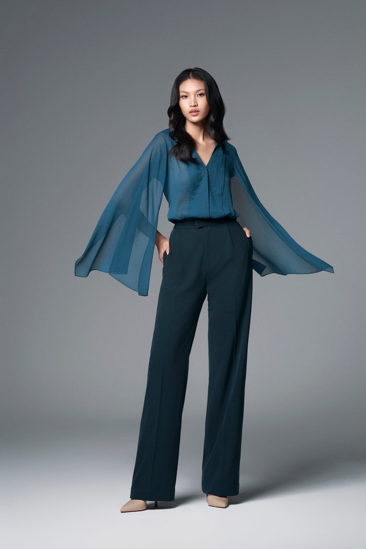 Teal Straight Trouser