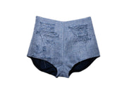 Short bleu vieilli