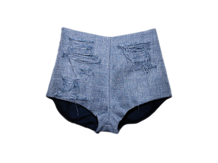 Blue Distressed Short