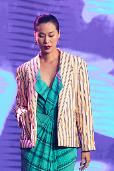 Classic Vertical Stripe Blazer