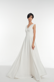 Jenny White V-neck Long Dress