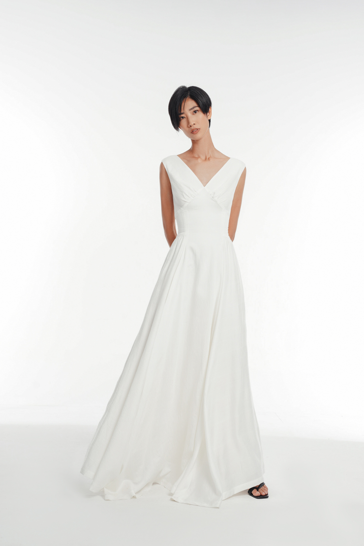 Jenny White Long Dress V-neck