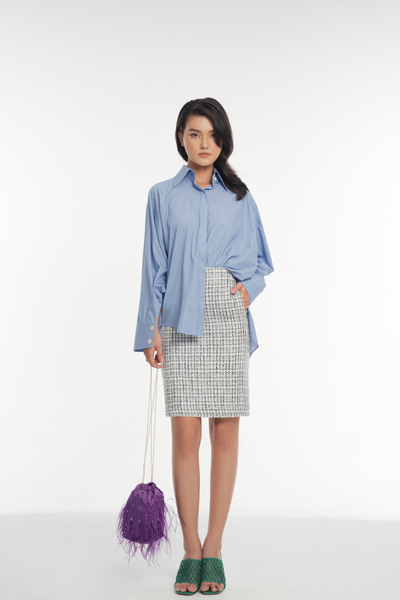 Striped Midi Sleeve Shirt
