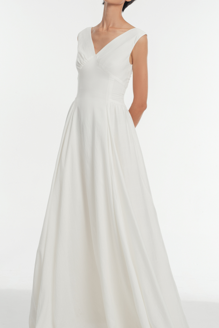 Jenny White Long Dress V-neck