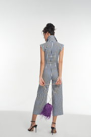 Linen Striped Jumpsuit