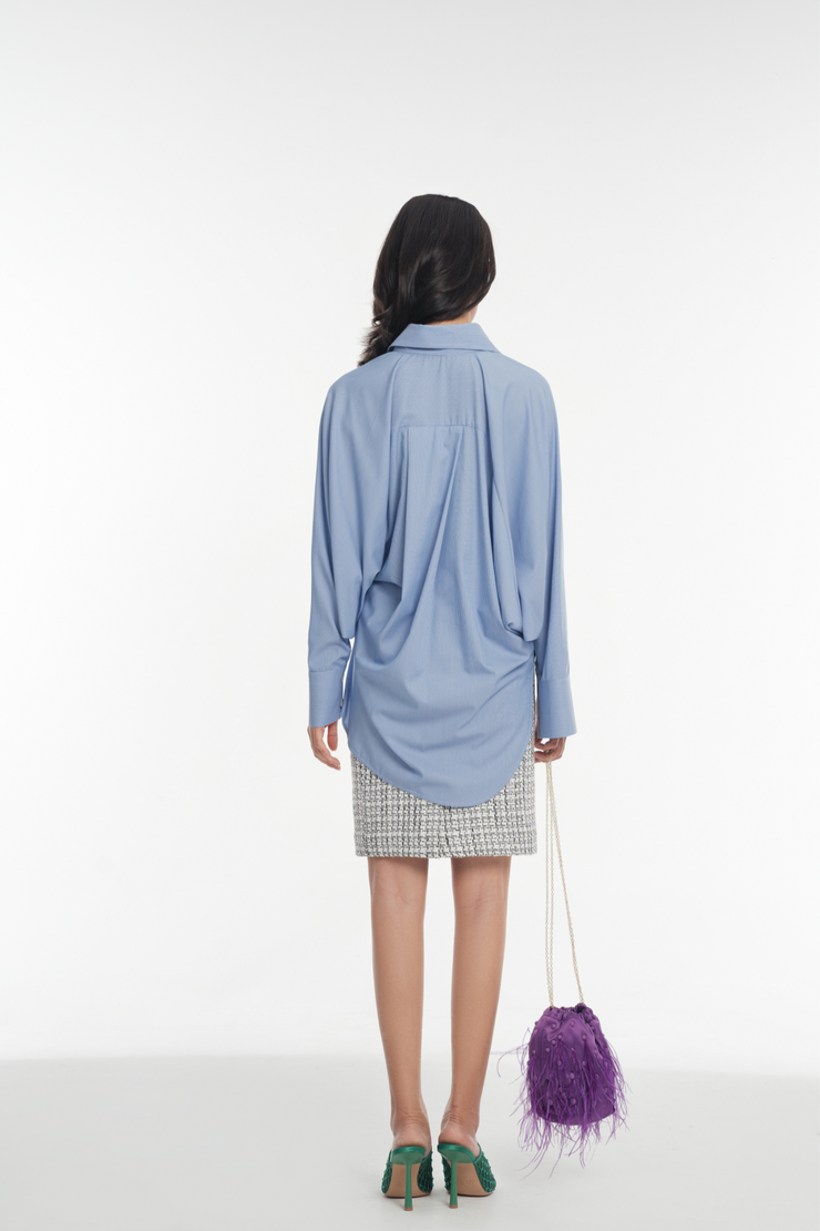 Striped Midi Sleeve Shirt