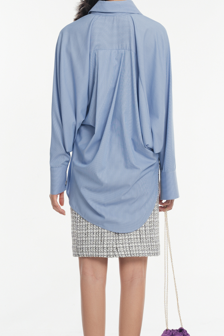 Striped Midi Sleeve Shirt