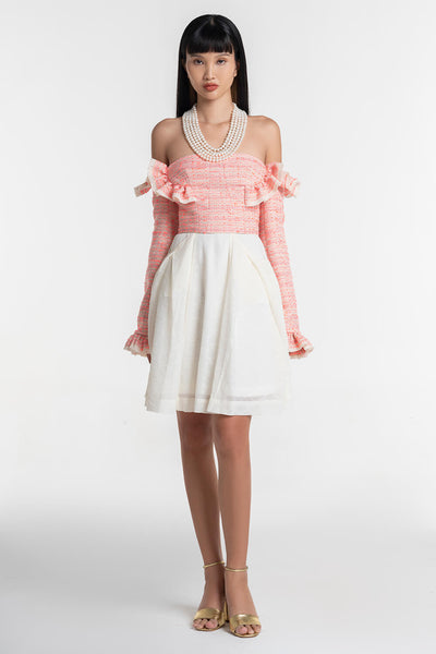 Pinky Tweed Ruffle Top