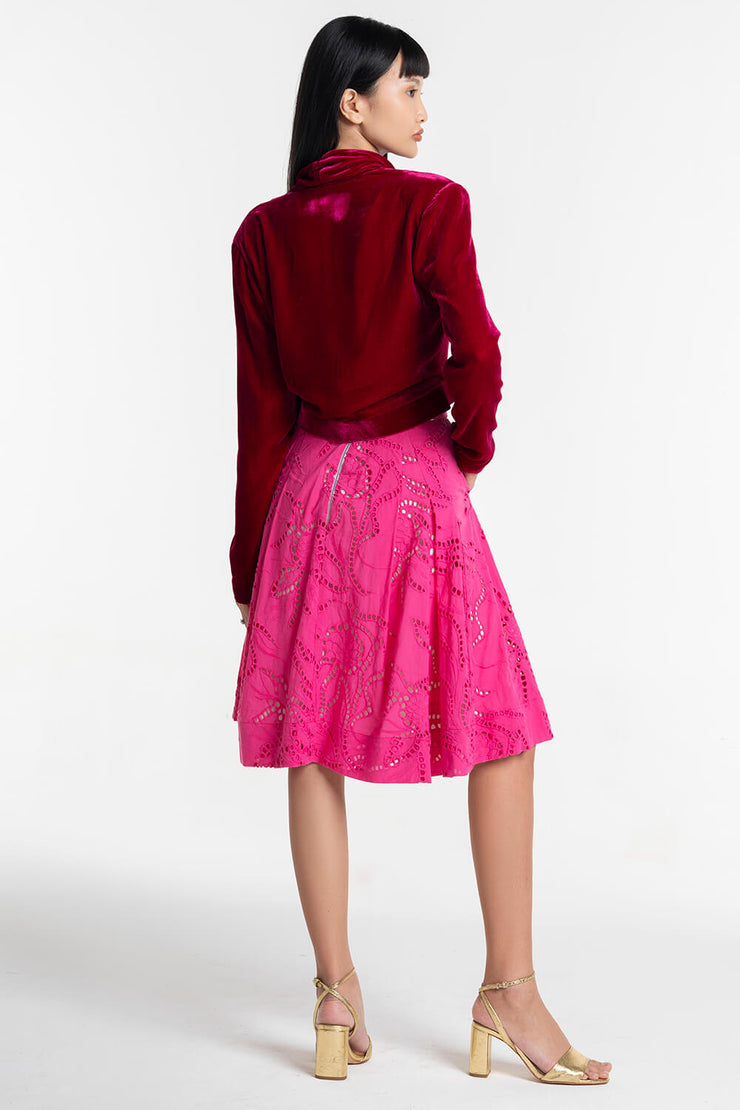 Magenta Lace Skirt