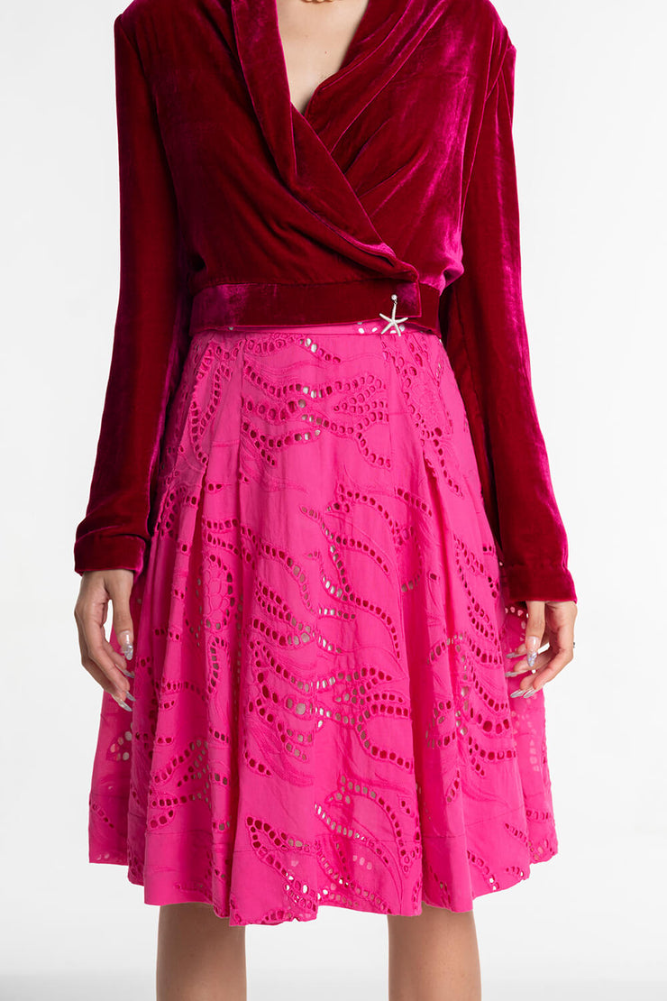 Magenta Lace Skirt