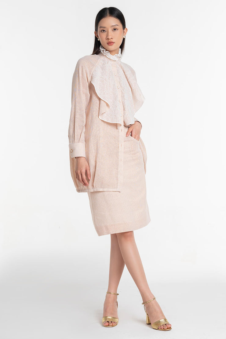 Royal Beige Straight Skirt