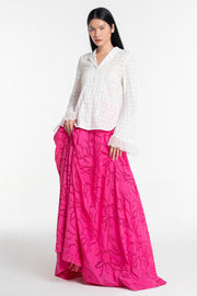 Magenta Lace Maxi Skirt