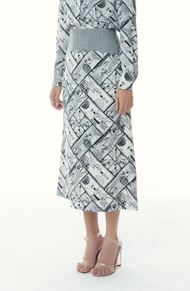 Sexy A lines Shirt & Skirt - Picasso