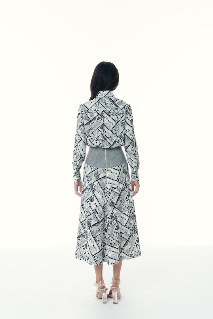 Sexy A lines Shirt & Skirt - Picasso