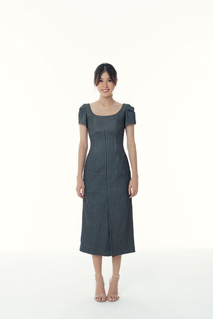 Bonheur Striped Midi Dress