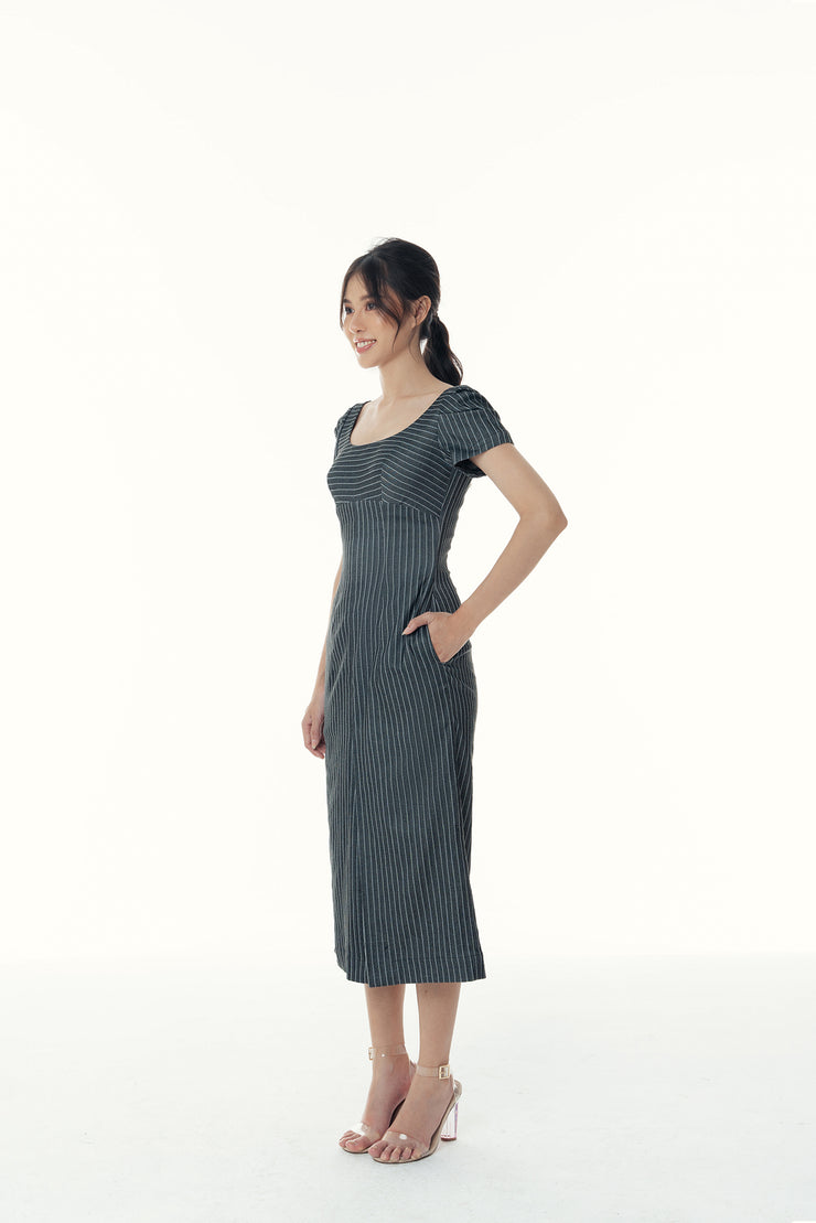 Bonheur Striped Midi Dress