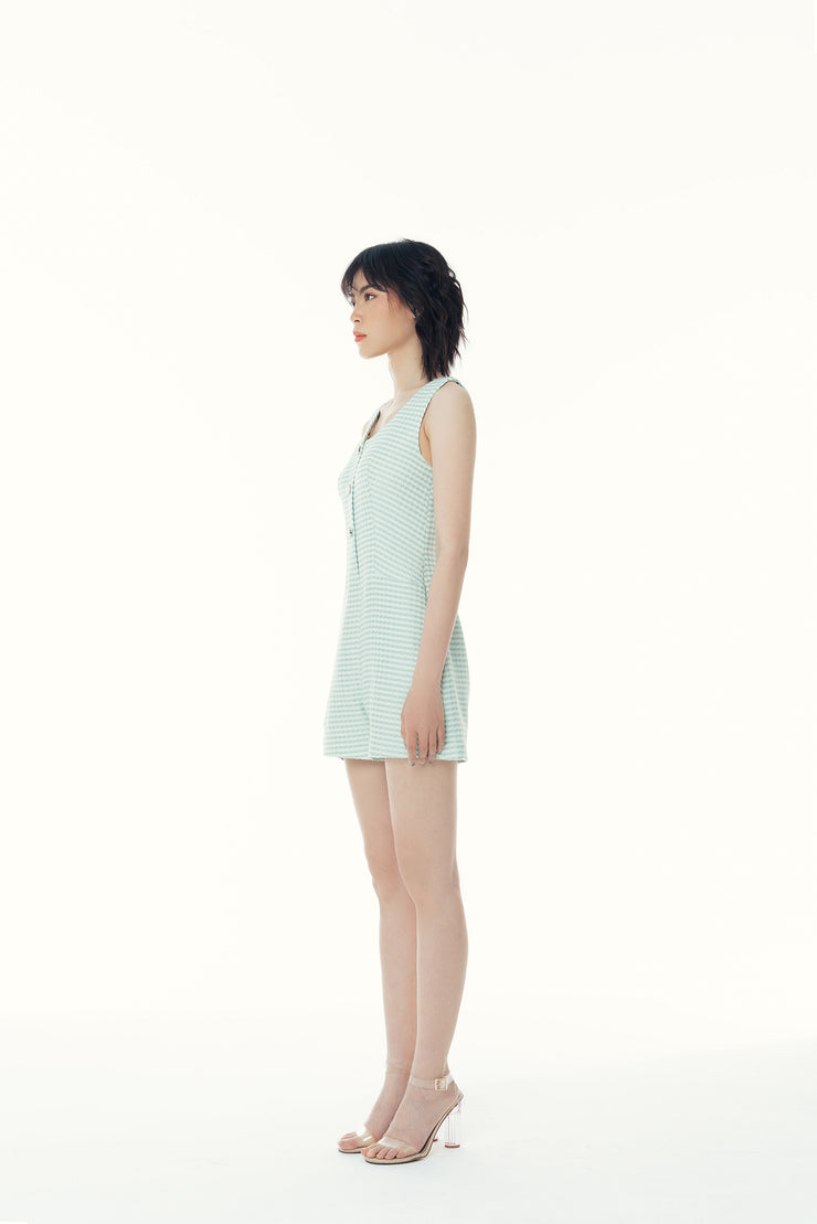 Evelyn Tweed Short Sleeves Playsuit