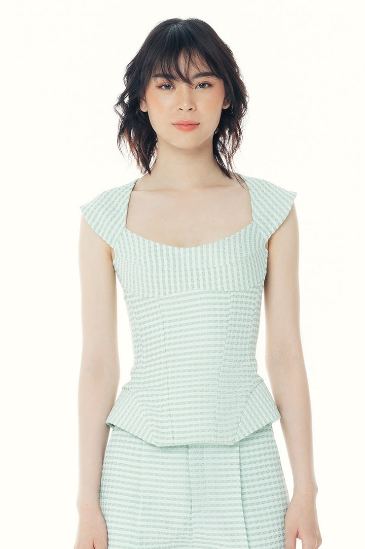 Delia French Lady Top - Holling Sworth Green