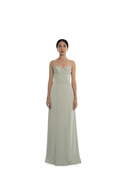 Elegant Cat-eye Maxi Dress - Cameo Green