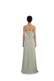 Elegant Cat-eye Maxi Dress - Cameo Green