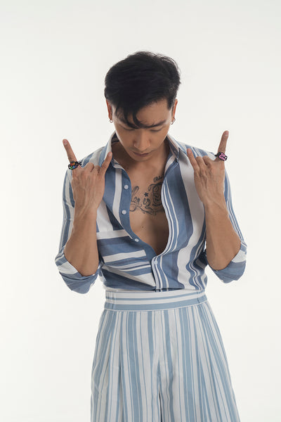 Presener Shirt - Blue Striped Jellyfish